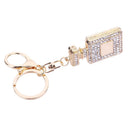 Rhinestone Crystal Perfume Bottle Key Ring Keychain Bag Pendant for Girls