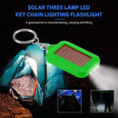 Mini Portable Solar 3 LED Light Keychain Camping Torch Flashlight (Green) Newly