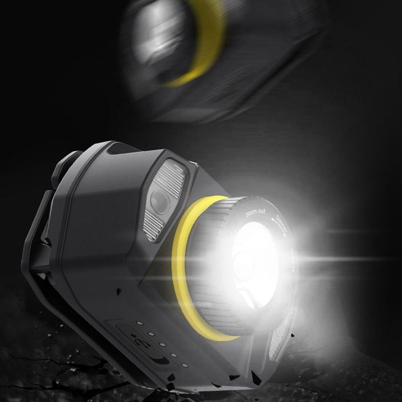 Zoom Glare Headlamp Fishing Head Lamp XPG+LED Glare Headlight USB Charging