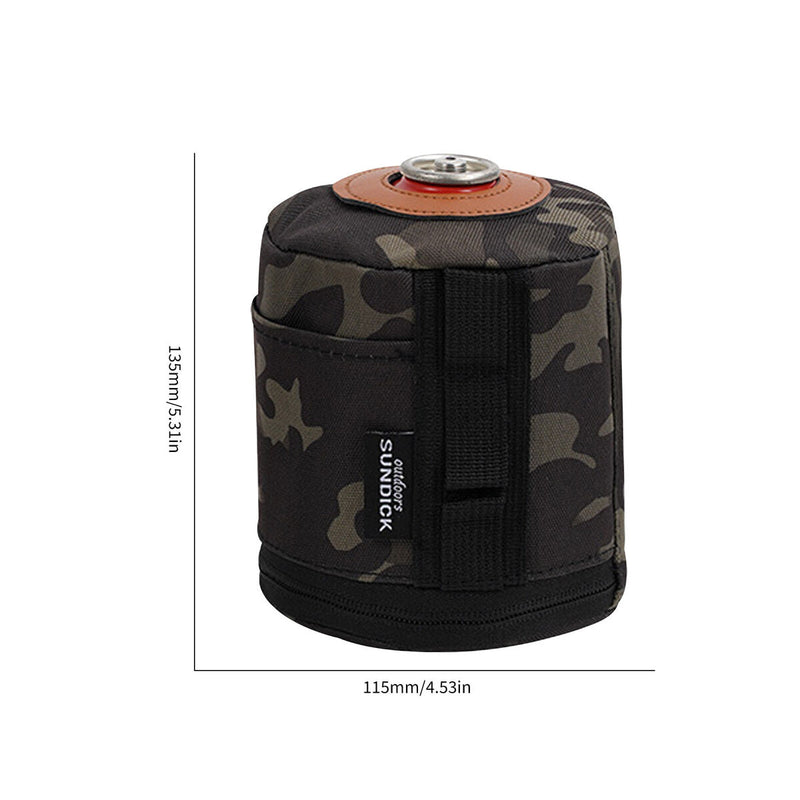 Gas Canister Cover Gas Tank Storage Bag for Camping (Black Camouflage L) Newly