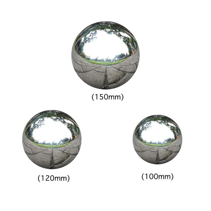 Stainless Steel Hollow Gloss Ball Reflective Metal Mirror Ball 3pcs(100mm)