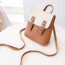 Fashion PU Leather Hit Color Girls School Bags Splicing Flap Women Shoulder Bags