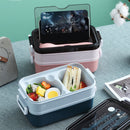 Lunch Bento Box Microwave Heating Split Double Layer Food Storage (Pink) Newly