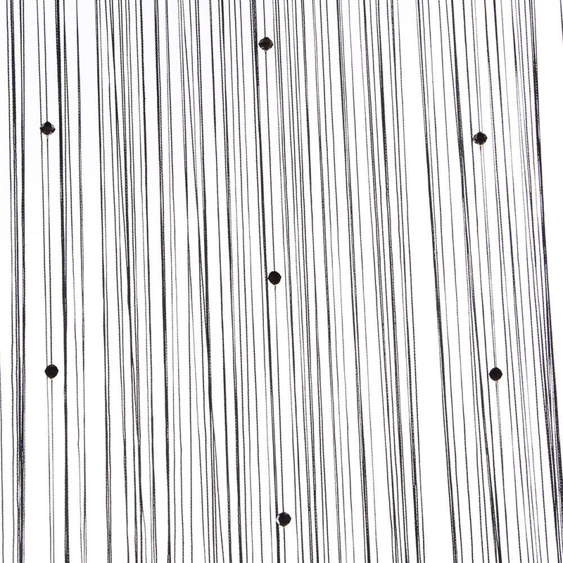 Decorative String Curtain Beads Wall Panel Fringe Room Door Window Black