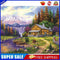 Paint By Numbers Lodge Between Mountains and Forests Painting Kit (B991)