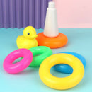 Early Educational Rainbow Tower Stack Circle Duck Ring Puzzle Pyramid (A) Newly