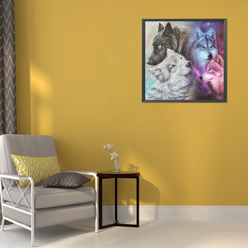 5D DIY Diamond Painting Kits Full Round Drill Wolves Rhinestone Art Crafts Home