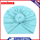 Simple Kids Boy Girl Cotton Soft Hat Children Solid Color Knot Beanie Turban Cap