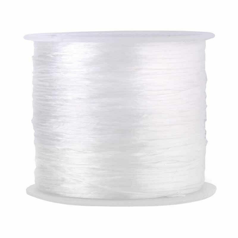 0.8mm 100 Meter Clear Stretch Elastic Beading Cord Spool Roll Thread String M9C4