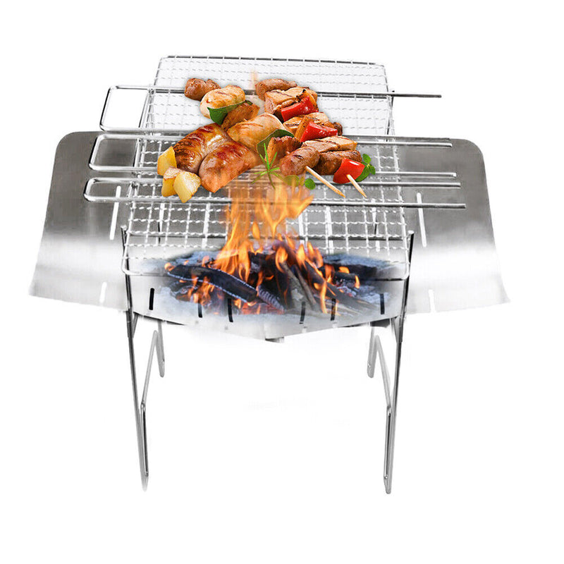 Foldable Stainless Steel BBQ Grill Rack Portable Camping Mini Barbecue Bracket