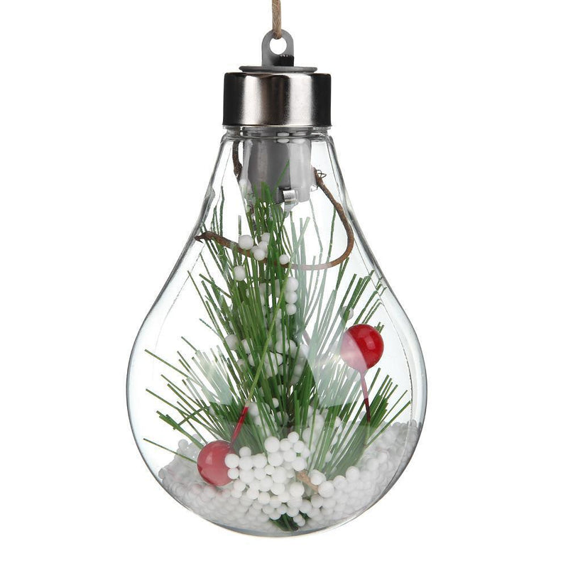 Soft Plastic Clear LED Christmas Light Bulb Ball Tree Hanging Bauble (785-B