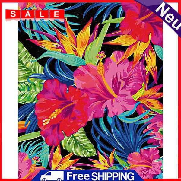 Flowers Leaves Oil Paint By Numbers DIY Home Decoration Gift Wall Pictures Kit