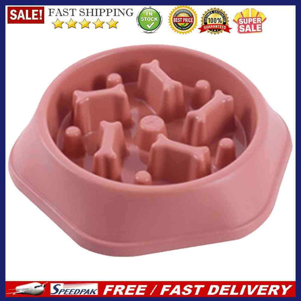 Pet Slow Eating Dog Bowl Slow Anti Choking Puppy Eating Dish Feeder Food Bo