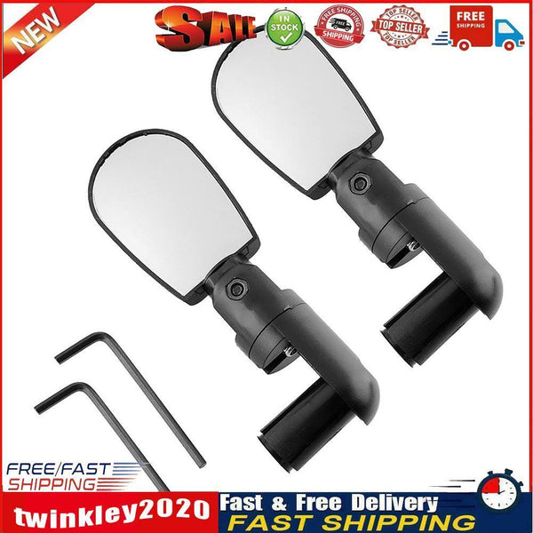 2x Rotation Bicycle Cycling Mirrors Wide-Angle Handlebar Rearview Mirror Newly