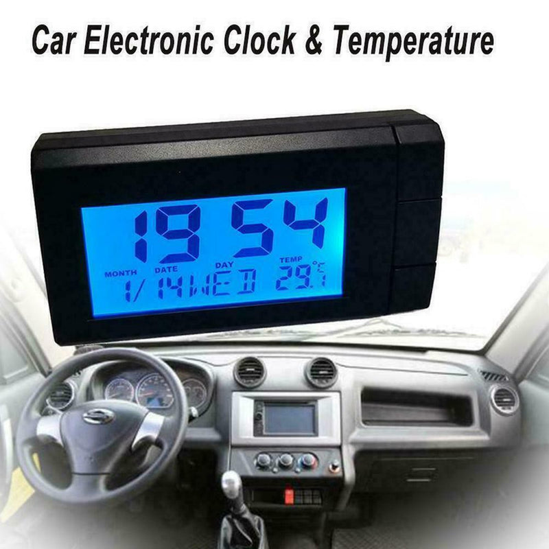 2 in 1 LED Digital Car Time Clocks Thermometer Temperatures Backlight Auto H2N4