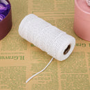 1 Roll 100 Meters 2Ply Cotton Twine DIY Weaving Handmade Craft Rope (White Newly