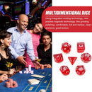 7pcs DND Polyhedral Dice 7 Sided Clear Desktop Fun Board Game Dice (Red)