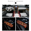 PU Leather Catcher Box Car Seat Slit Storage Pocket (Brown)