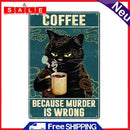 Retro Black Cat Metal Tin Sign for Bar Pub Club Plate Iron Painting Cafe Poster