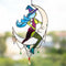 Stained Glass Halloween Witch On Moon Suncatcher Window Hangings Art Decoration