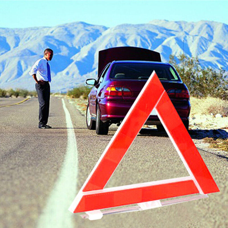 Road Safety Car Emergency Breakdown Triangle Reflective Red Warning Sign Newly
