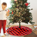 Christmas Tree 35 inch Cover Carpet Skirt Black Red Plaid Xmas Home Ornaments