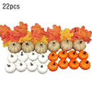 22 Pcs Artificial Pumpkins Set Harvest For Halloween Thanksgiving Fall T4V7