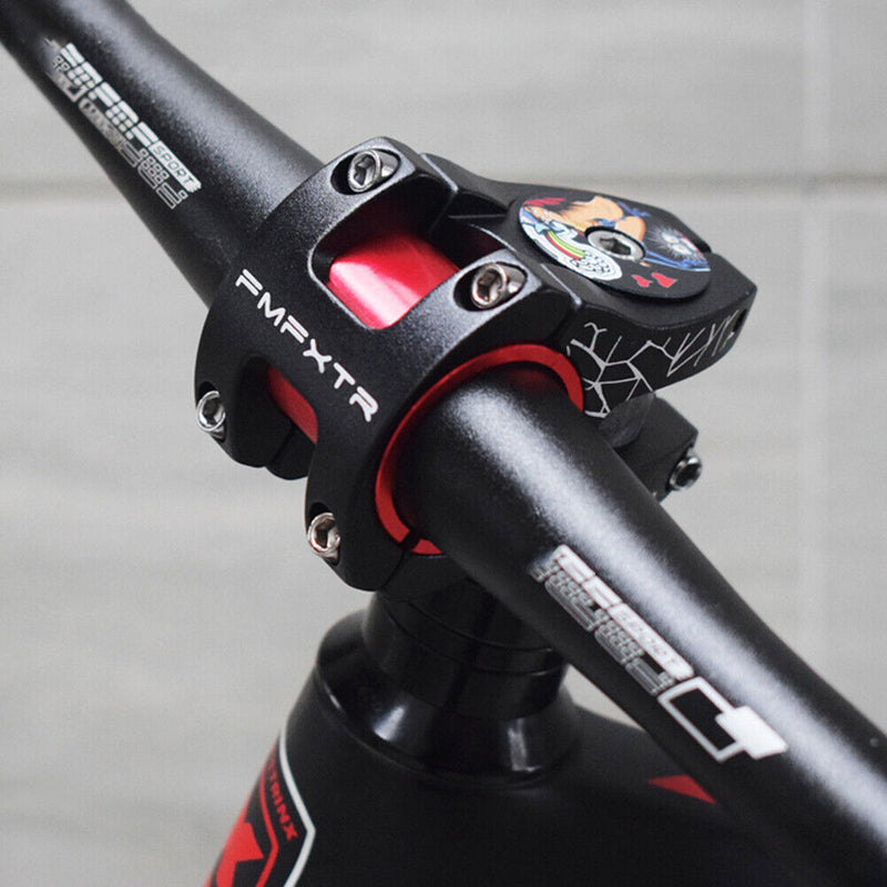 0 Degree MTB Road Bike Handlebar Stem 31.8/35mm Bicycle Riser Stems (Black)