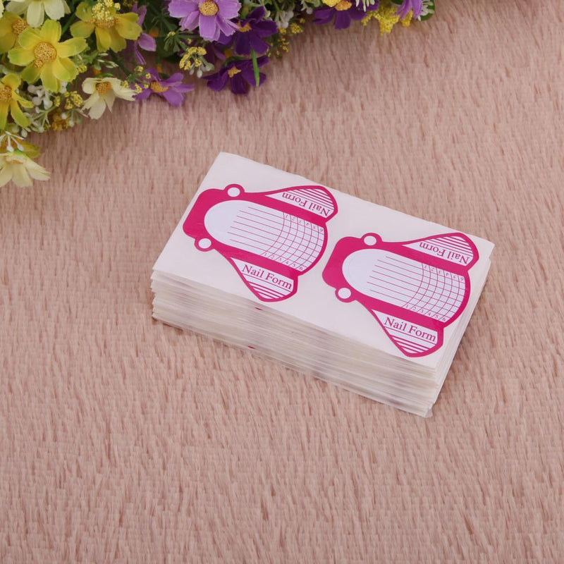 100pcs Nail Forms for Acrylic UVgel Nail Art Tip Guide Extension