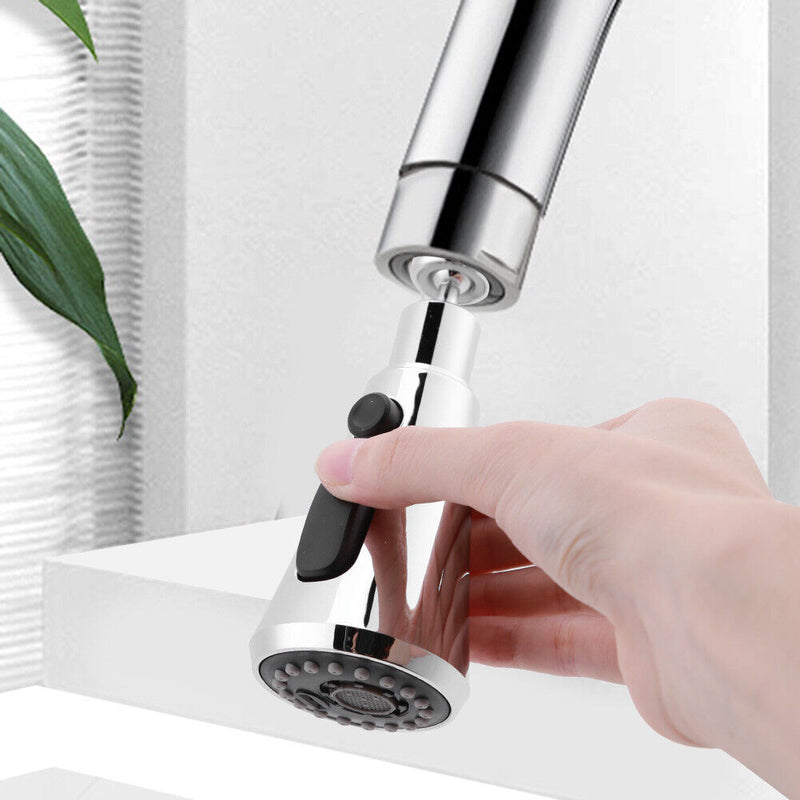 Kitchen Pull Out Faucet Nozzle Basin Sink Spray Water Taps (3 Mode+Adapter)