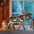 Wooden Ornaments Hollow Multi-Layer Animal Scene Display NO Light (Deer)