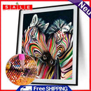 Colorful Zebras 5D Full Round Diamond Painting Embroidery DIY Craft