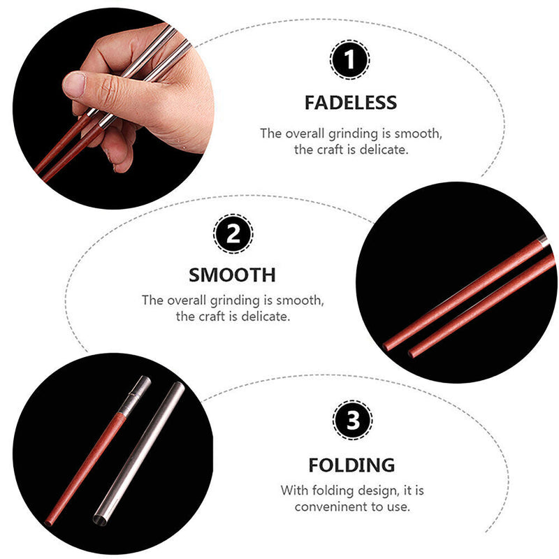 Foldable Chopsticks, Detachable Collapsible Wood Chopsticks with Storage Ba