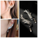 Drop Stud Earrings Dangle Angel Wings Earrings Rhinestone Ear Clip Ear Stud