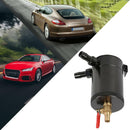 2-Port Baffled Aluminum Alloy Oil Catch Can Tank with Drain Valve Tool Kit UK