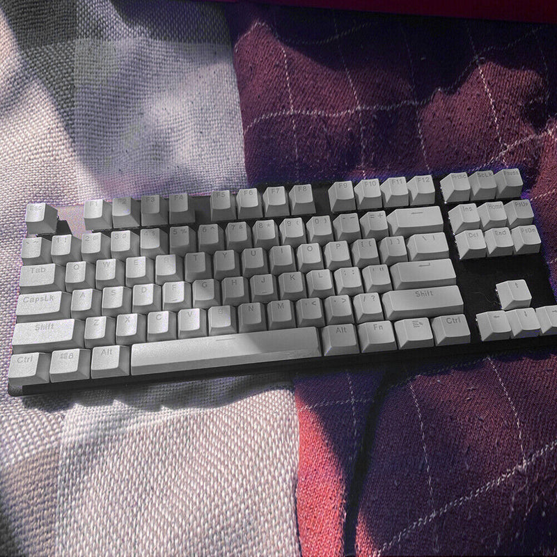 104pcs Universal Mechanical Keyboard Keycaps PC Bakclit Key Cap Set (Gray)