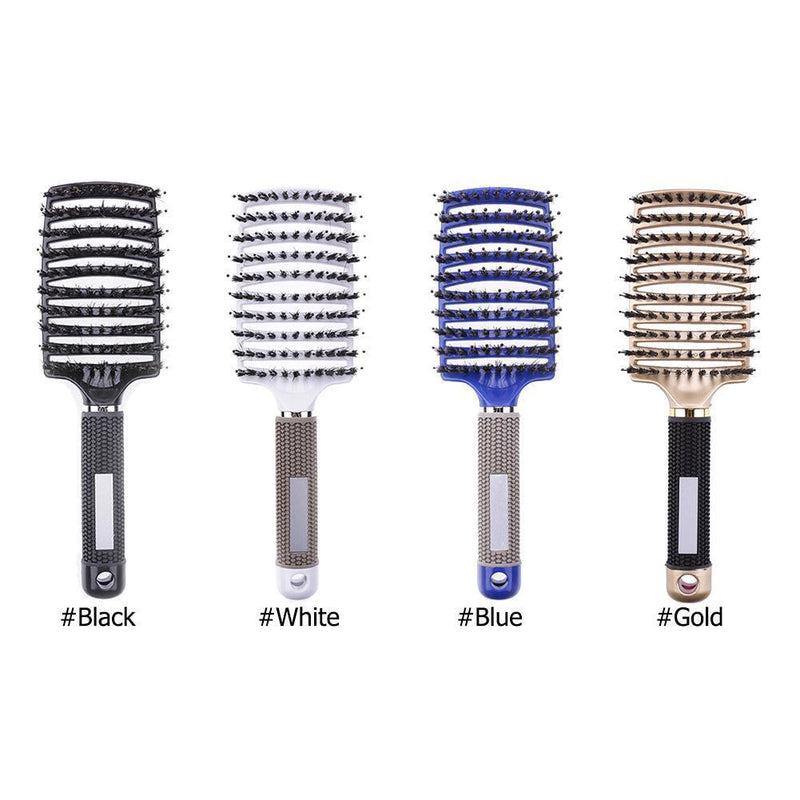 Scalp Massage Comb Bristle Curly Hair Brush Style Tools (Red+Black)