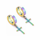 Hoop Stainless Steel Piercing Earrings Pendant Ear Stud Cross Stars Dangle
