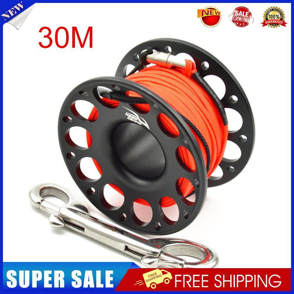 Scuba Diving Spool Finger Reel for Underwater Fishing Cave Dive (30m Black)