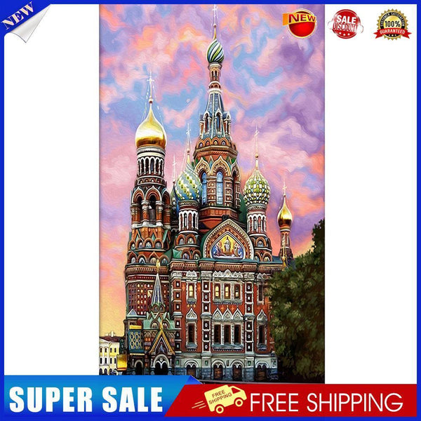 Ancient Castle Oil Paint By Numbers Kits DIY Handpainted on Canvas Wall Art