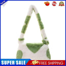 Fashion Women Flower Heart Printing Plush Shoulder Bag Tote Handbag (Green)