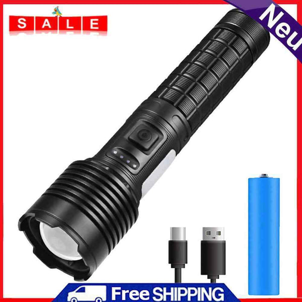 Portable Waterproof XHP50 LED Torch 1000lm Telescopic Zoom Outdoor Camping Lamp