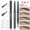 Eyebrow Pencil With 5 Colors Refill Lead 3 Pcs Eyebrow Stencils Brow Tattoo Pen