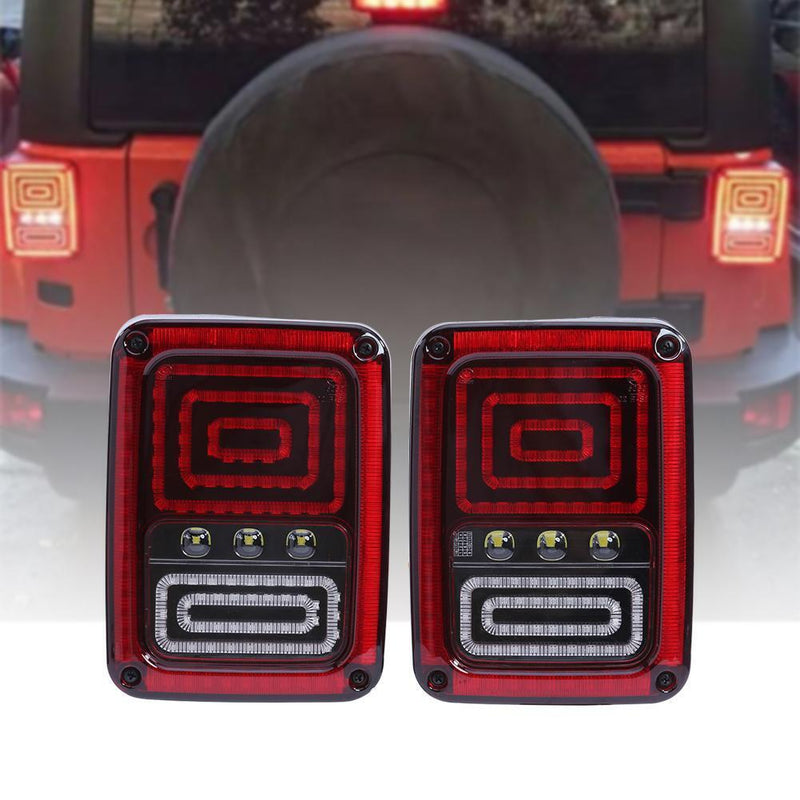 2PCS LED taillight 2nd generation EU for Jeep Wrangler 07-16/07-15 brake flashing