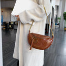 Women Solid Color Shoulder Bags PU Leather Classic Retro Purse Messenger Handbag