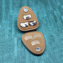 Portable PU Leather Guitar Picks Holder Bag with 6pcs Guitar Picks Guitar Parts