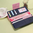 Long Women Wallets Card Holder Clutch Purse Coin Money Bag (Dark Blue)