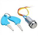 2 Wire Key Ignition Switch Lock Motorcycle Go Kart Electric Scooter Bike M0Y4