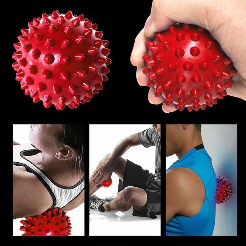 PVC Spiky Ball Trigger Point Fitness Hand Foot Pain Relief Ball (Red)