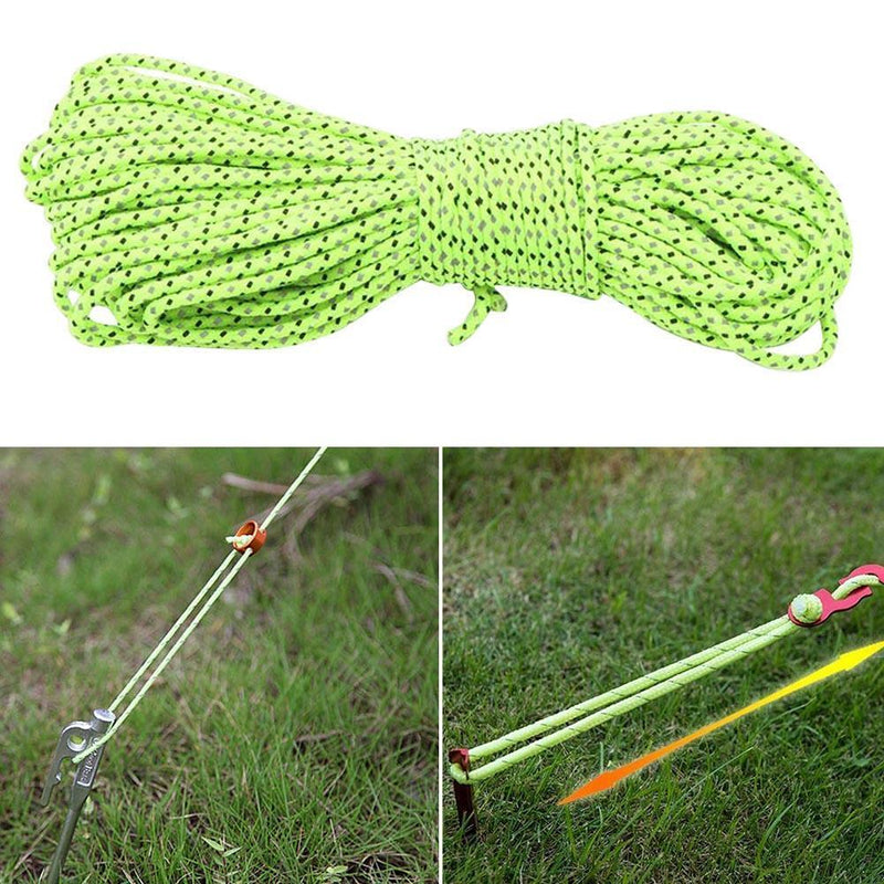 20m Reflective Guyline Camping Tent Rope Runners Guy Line Cord (2.5mm)